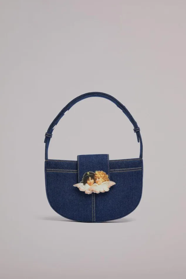 Accessories Fiorucci Angels Clasp Shoulder Bag Mid Wash Navy