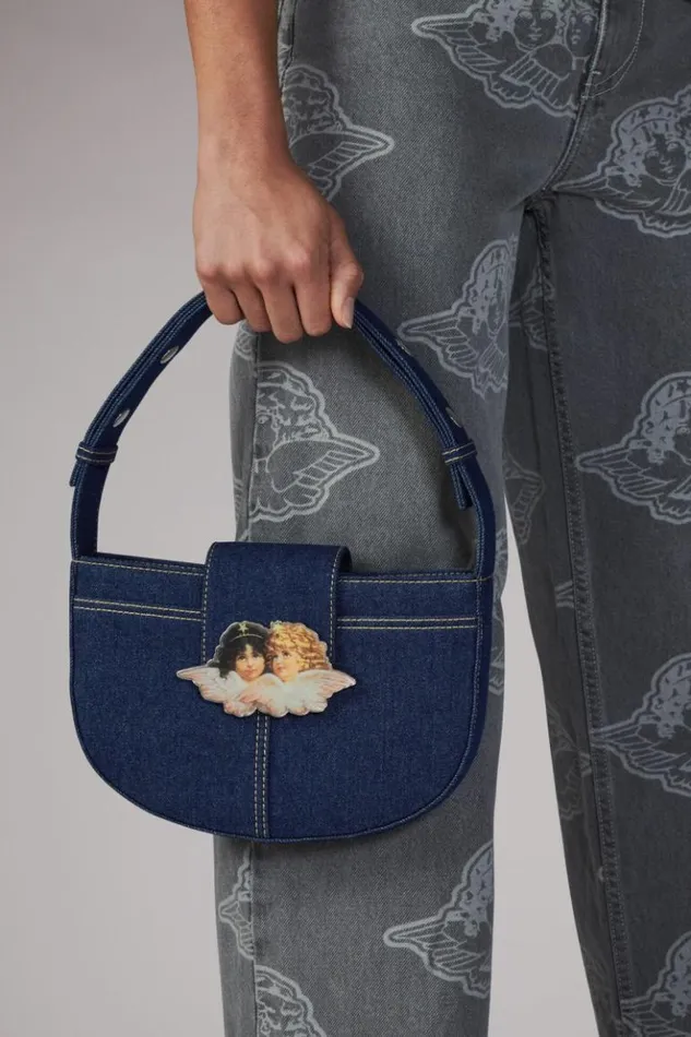 Accessories Fiorucci Angels Clasp Shoulder Bag Mid Wash Navy Accessories Fiorucci Angels Clasp Shoulder Bag Mid Wash Navy