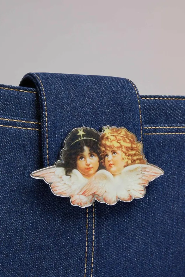 Accessories Fiorucci Angels Clasp Shoulder Bag Mid Wash Navy Accessories Fiorucci Angels Clasp Shoulder Bag Mid Wash Navy