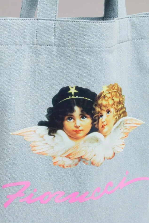 Accessories Fiorucci Angels Squiggle Logo Tote Bag Blue Os Accessories Fiorucci Angels Squiggle Logo Tote Bag Blue Os