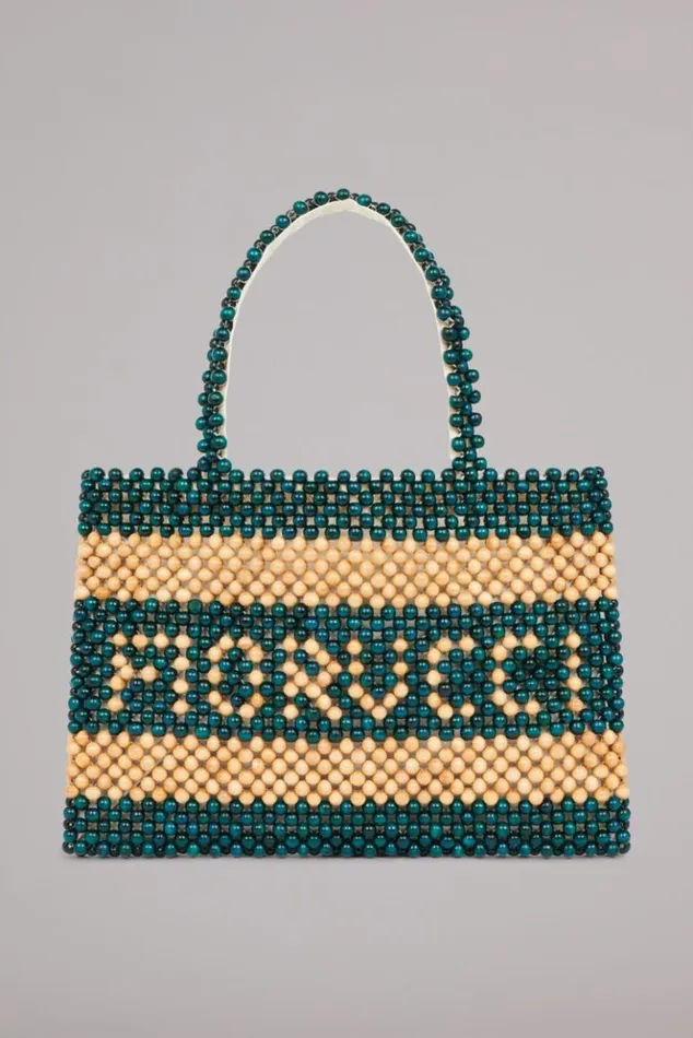 Accessories Fiorucci Beaded Logo Tote Bag Green Os