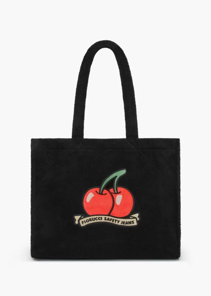 Accessories Fiorucci Cherry Towelling Tote Bag Black Black