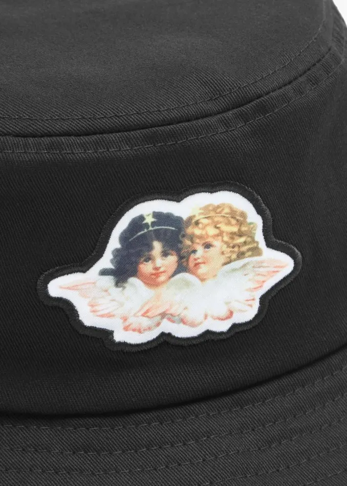 Accessories Fiorucci Icon Angels Bucket Hat Black Black Accessories Fiorucci Icon Angels Bucket Hat Black Black