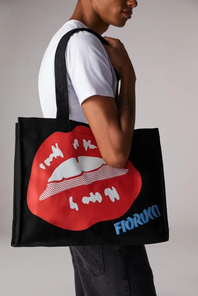 Accessories Fiorucci Lips Tote Bag Black Black Accessories Fiorucci Lips Tote Bag Black Black