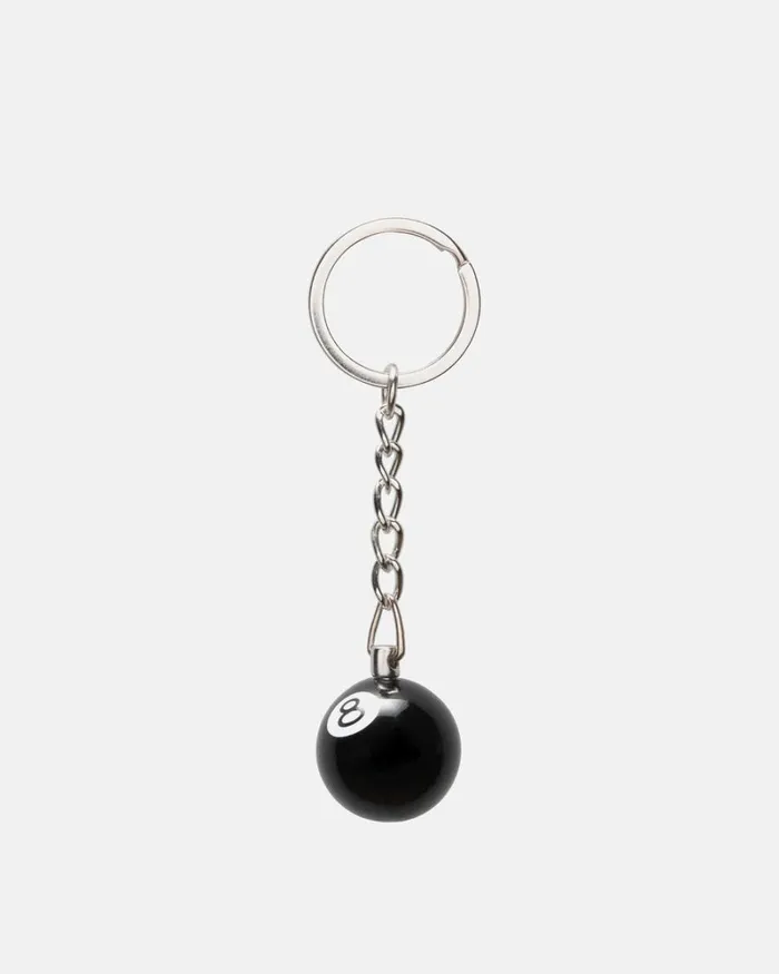 Accessories Men Stussy 8 BALL KEYCHAIN Black