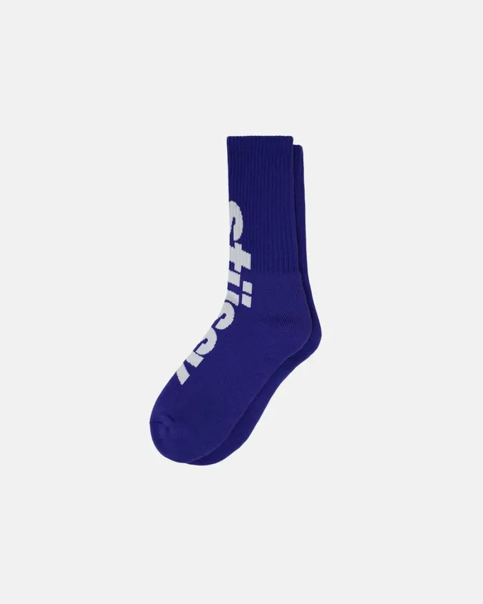 Accessories Men Stussy BIG HELVETICA CREW SOCKS PurpleWhite