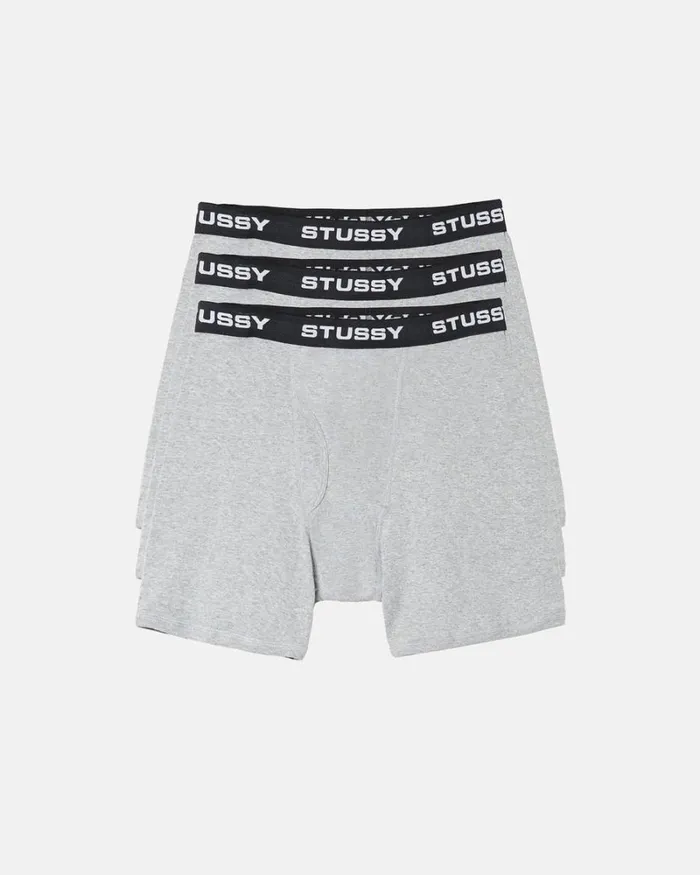 Accessories Men Stussy BOXER BRIEFS 8211 3 PACK Grey Heather