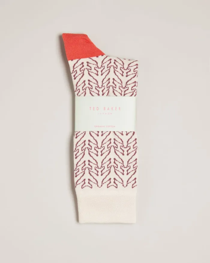 Aeroplane Crew Socks Cream Men Ted Baker Socks