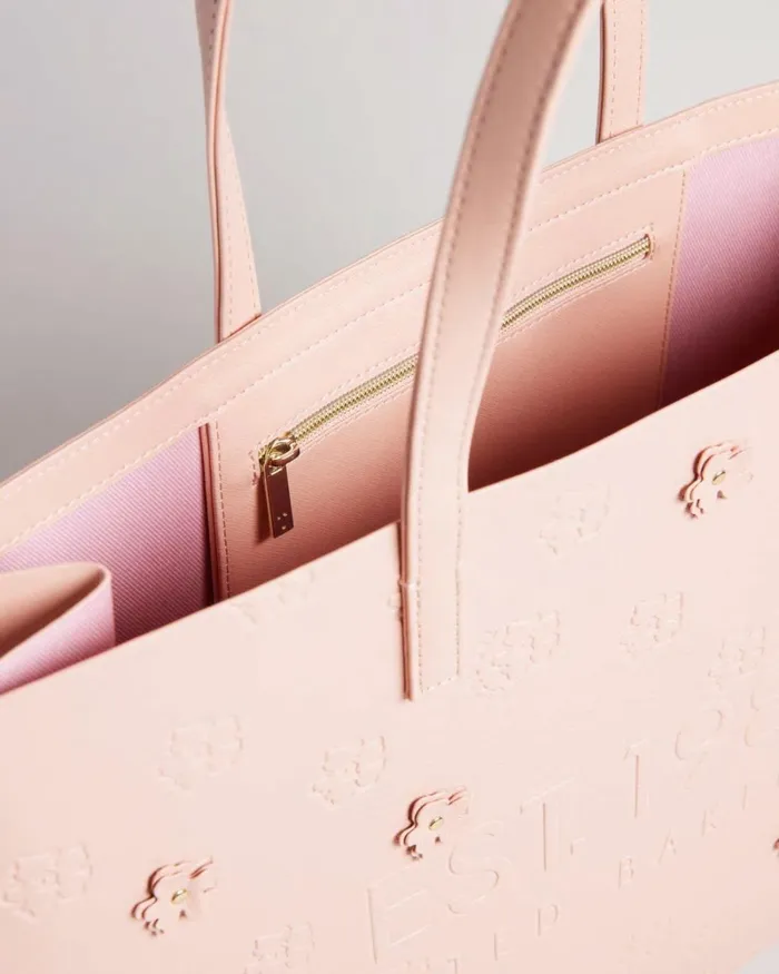Applique Debossed Floral Wide Icon Bag Dusky Pink Women Ted Baker Bags
