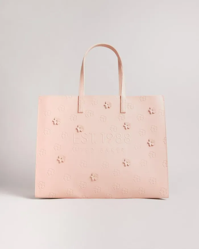 Applique Debossed Floral Wide Icon Bag Dusky Pink Women Ted Baker Bags Applique Debossed Floral Wide Icon Bag Dusky Pink Women Ted Baker Bags