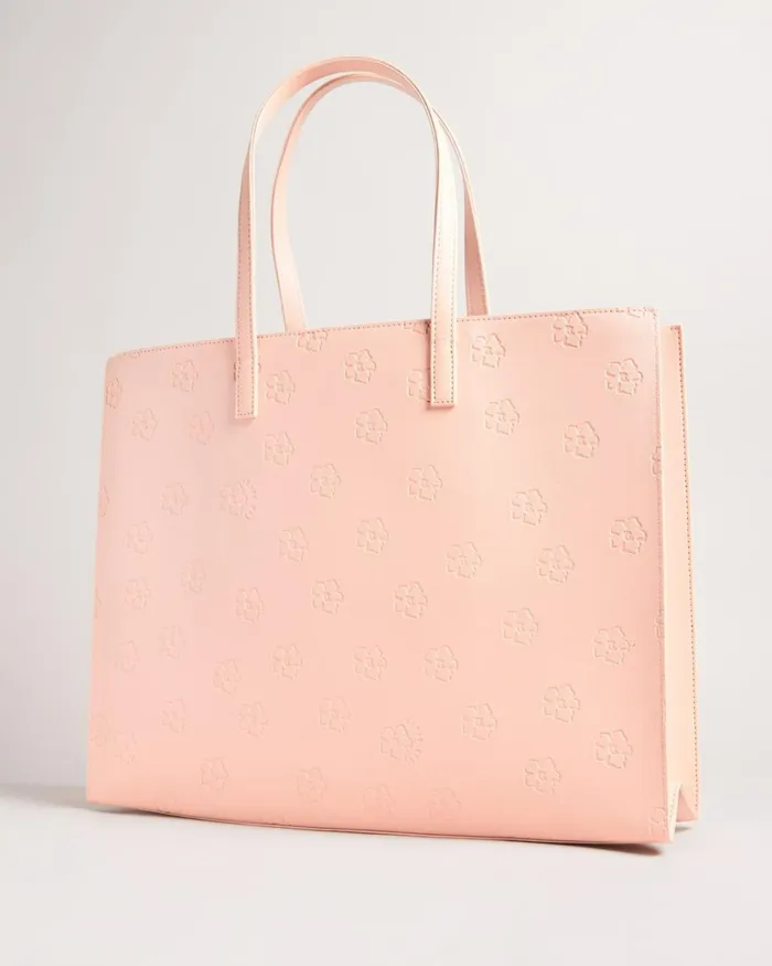 Applique Debossed Floral Wide Icon Bag Dusky Pink Women Ted Baker Bags Applique Debossed Floral Wide Icon Bag Dusky Pink Women Ted Baker Bags