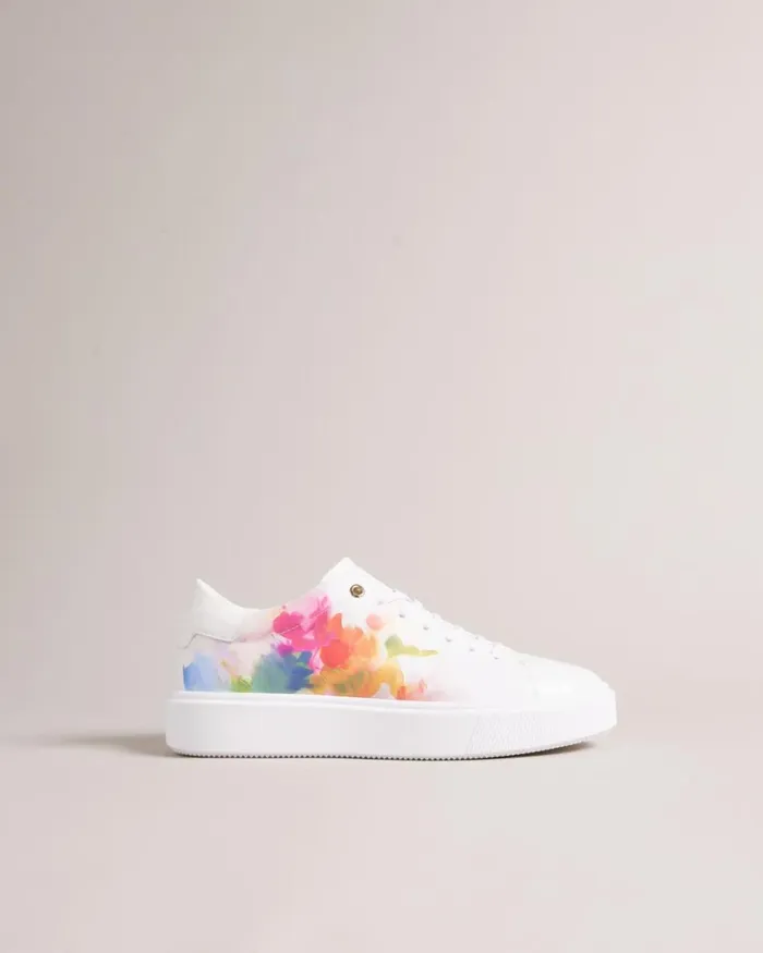 Art Print Platform Trainers WhiteOrange Women Ted Baker Sneakers