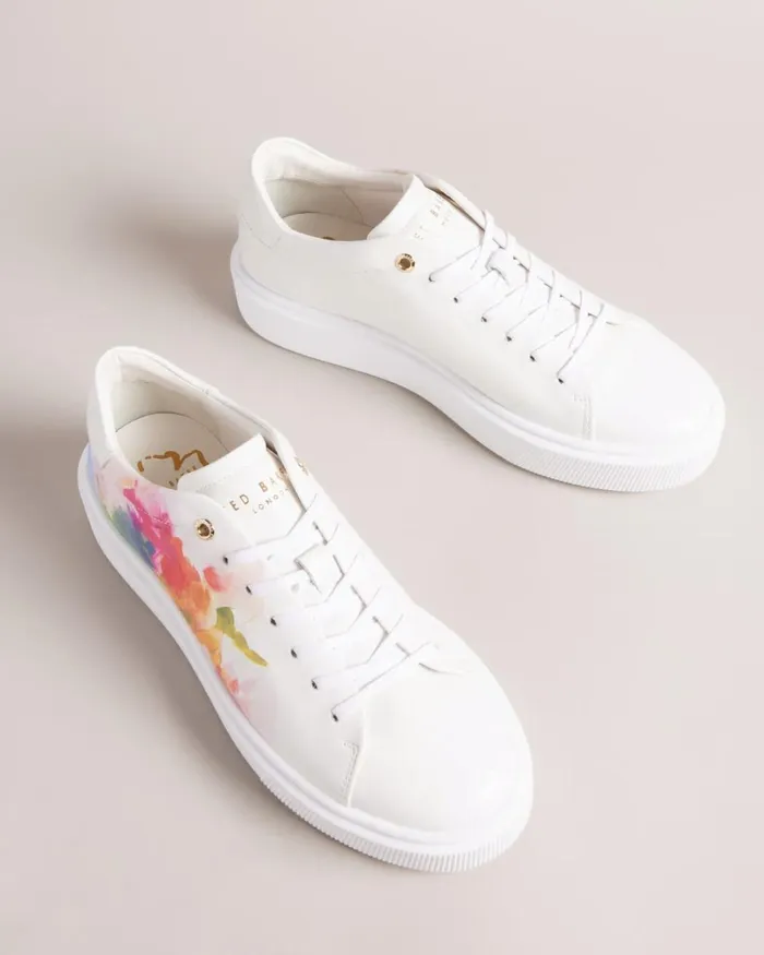 Art Print Platform Trainers WhiteOrange Women Ted Baker Sneakers