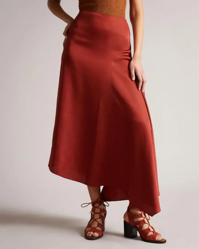 Asymmetric Midaxi Skirt Brown Women Ted Baker Skirts Asymmetric Midaxi Skirt Brown Women Ted Baker Skirts