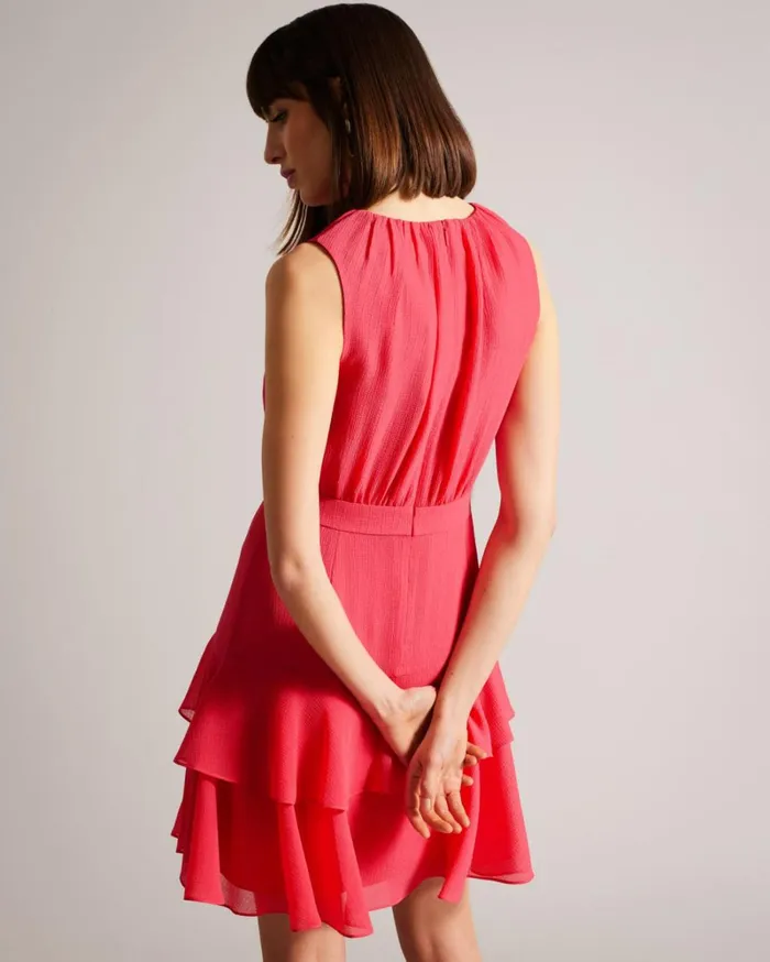 Asymmetric Tiered Mini Dress Coral Women Ted Baker Clothing Asymmetric Tiered Mini Dress Coral Women Ted Baker Clothing