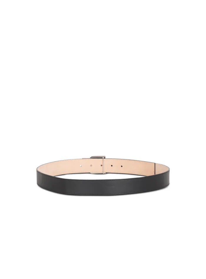Balmain Belts Men Smooth Leather BBelt Black