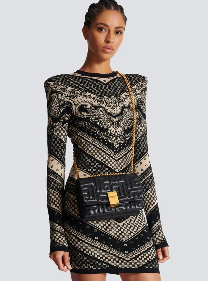 Balmain Crossbody Bags Women 1945 Soft Small Bag In Quilted Leather Black