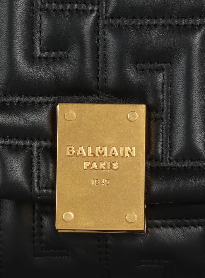 Balmain Crossbody Bags Women 1945 Soft Small Bag In Quilted Leather Black