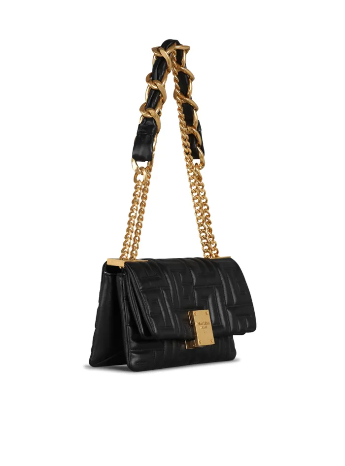 Balmain Crossbody Bags Women 1945 Soft Small Bag In Quilted Leather Black