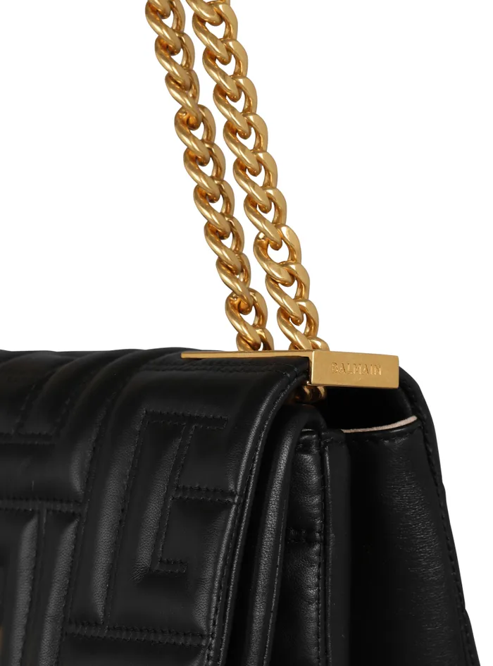 Balmain Crossbody Bags Women 1945 Soft Small Bag In Quilted Leather Black