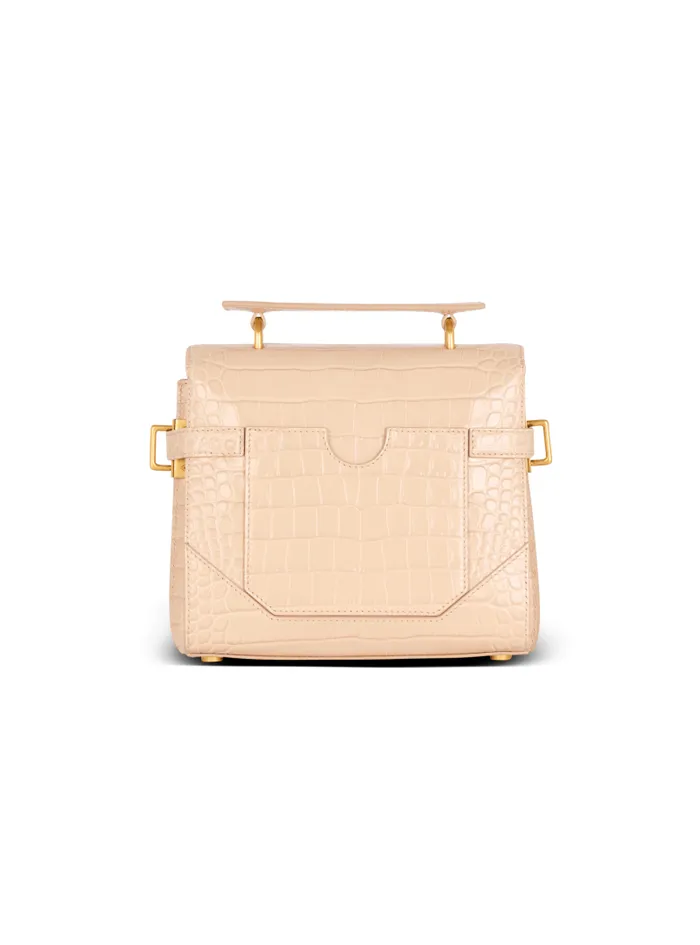 Balmain Crossbody Bags Women BBuzz 23 Bag In Crocodileembossed Calfskin Beige