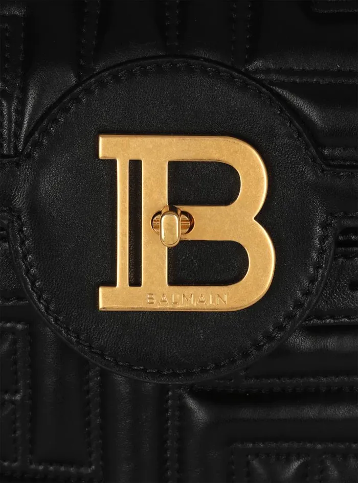 Balmain Crossbody Bags Women BBuzz 23 Quilted Leather Bag Black