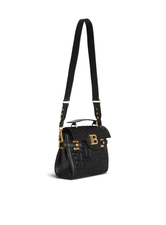 Balmain Crossbody Bags Women BBuzz 23 Quilted Leather Bag Black