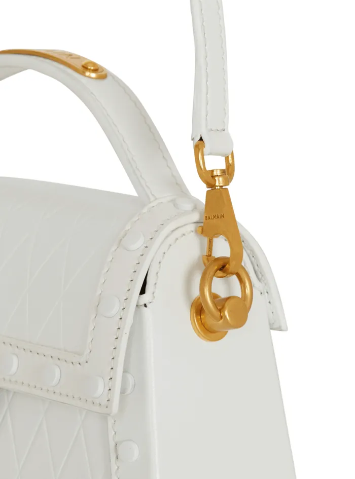 Balmain Crossbody Bags Women BBuzz Dynasty Bag In Gridembossed Calfskin White