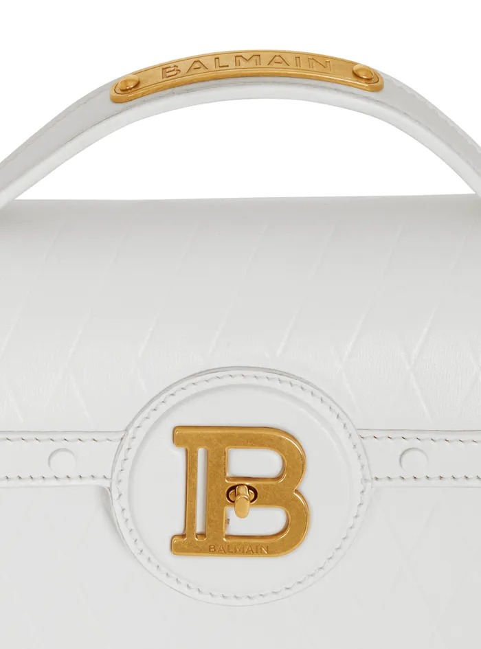 Balmain Crossbody Bags Women BBuzz Dynasty Bag In Gridembossed Calfskin White