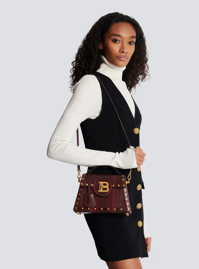 Balmain Crossbody Bags Women BBuzz Dynasty Karung Leather Bag Red