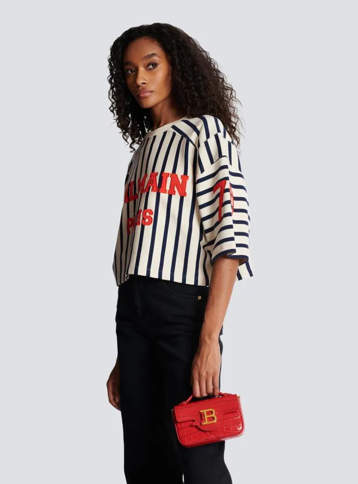 Balmain Crossbody Bags Women BBuzz Mini Bag In Crocodileprint Leather Red