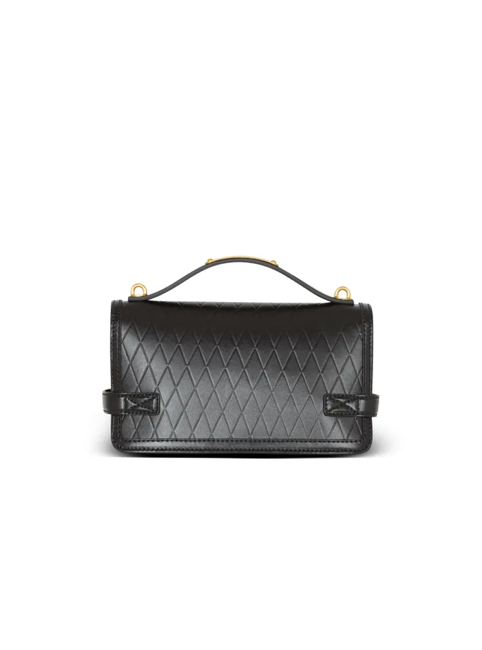 Balmain Crossbody Bags Women BBuzz Shoulder 24 Bag In Gridembossed Calfskin Black