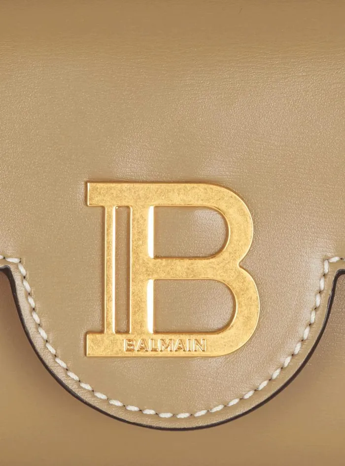 Balmain Crossbody Bags Women Calfskin BBuzz Hobo Bag Brown