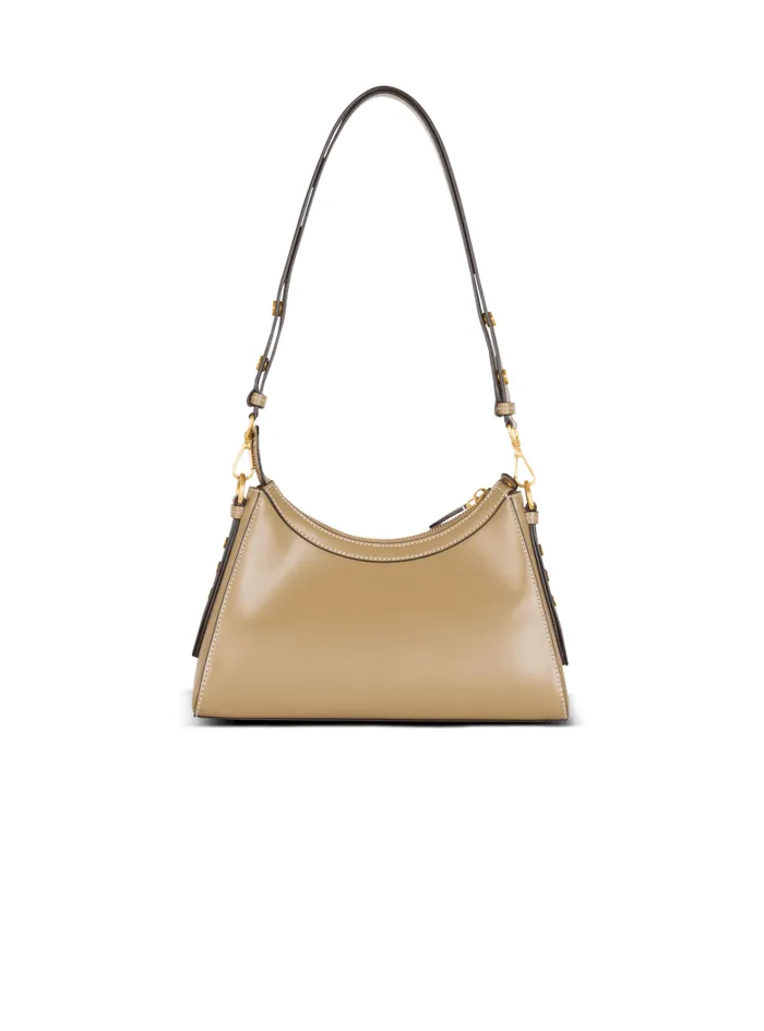 Balmain Crossbody Bags Women Calfskin BBuzz Hobo Bag Brown