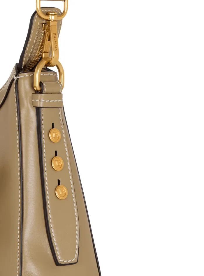 Balmain Crossbody Bags Women Calfskin BBuzz Hobo Bag Brown