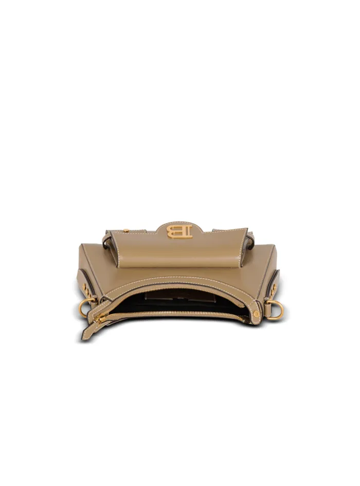 Balmain Crossbody Bags Women Calfskin BBuzz Hobo Bag Brown