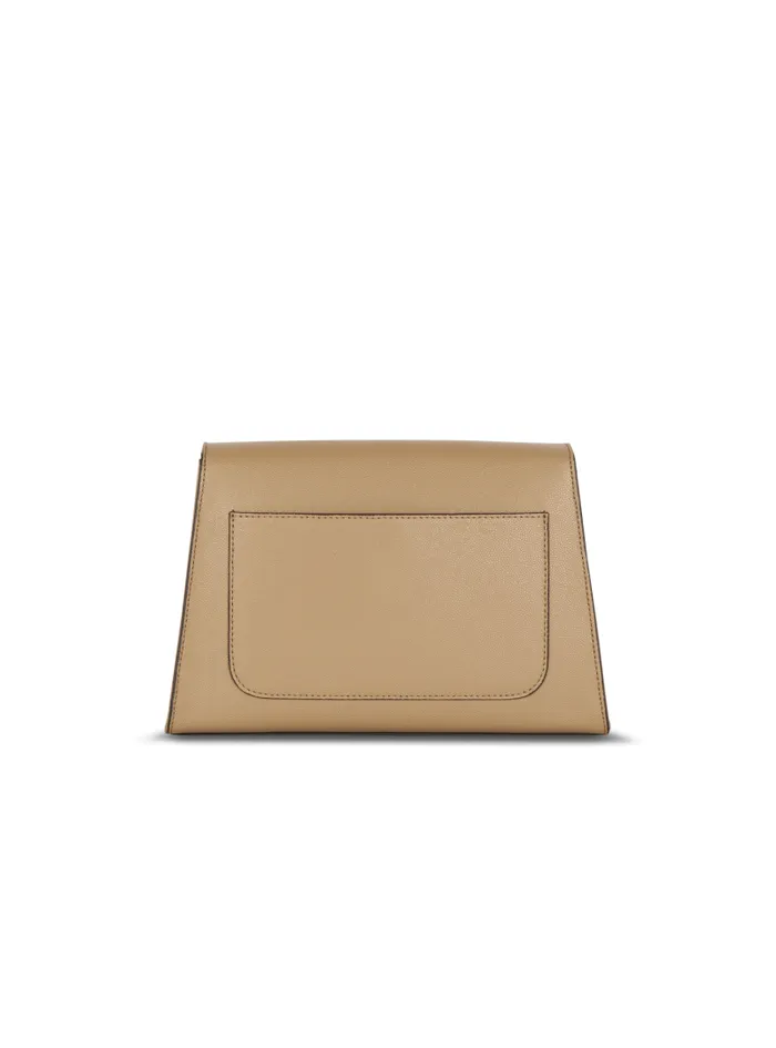 Balmain Crossbody Bags Women Emblme Flap Grained Calfskin Bag Brown
