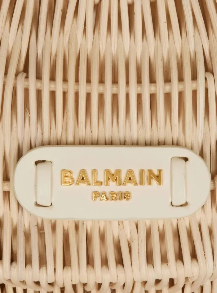 Balmain Crossbody Bags Women Medium Jolie Madame Wicker Basket Bag Beige
