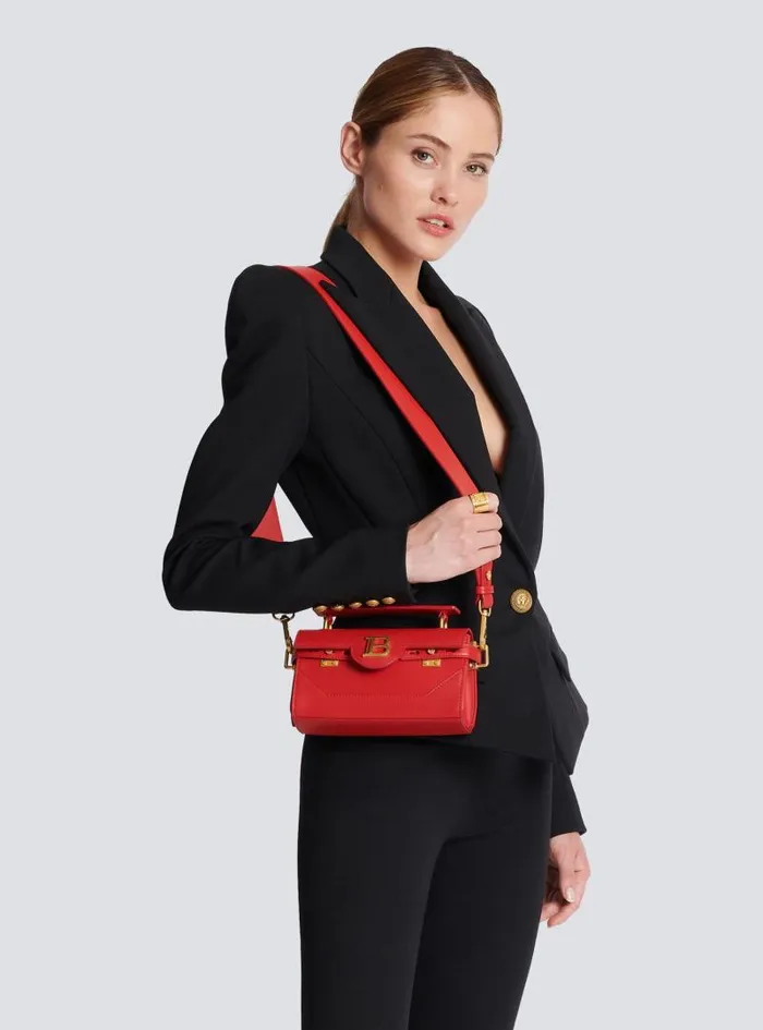 Balmain Crossbody Bags Women Smooth Leather BBuzz 19 Bag Red