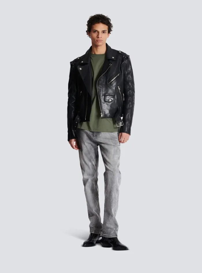 Balmain Denim Men Grey Denim Regularfit Jeans Grey