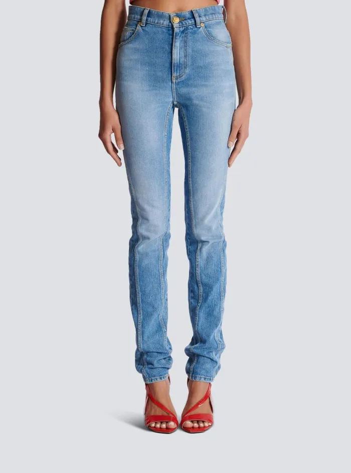Balmain Denim Women Light Blue Denim Slimfit Jeans Blue