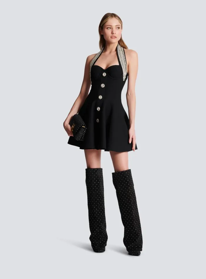 Balmain Dresses Women Knit Backless Dress Black