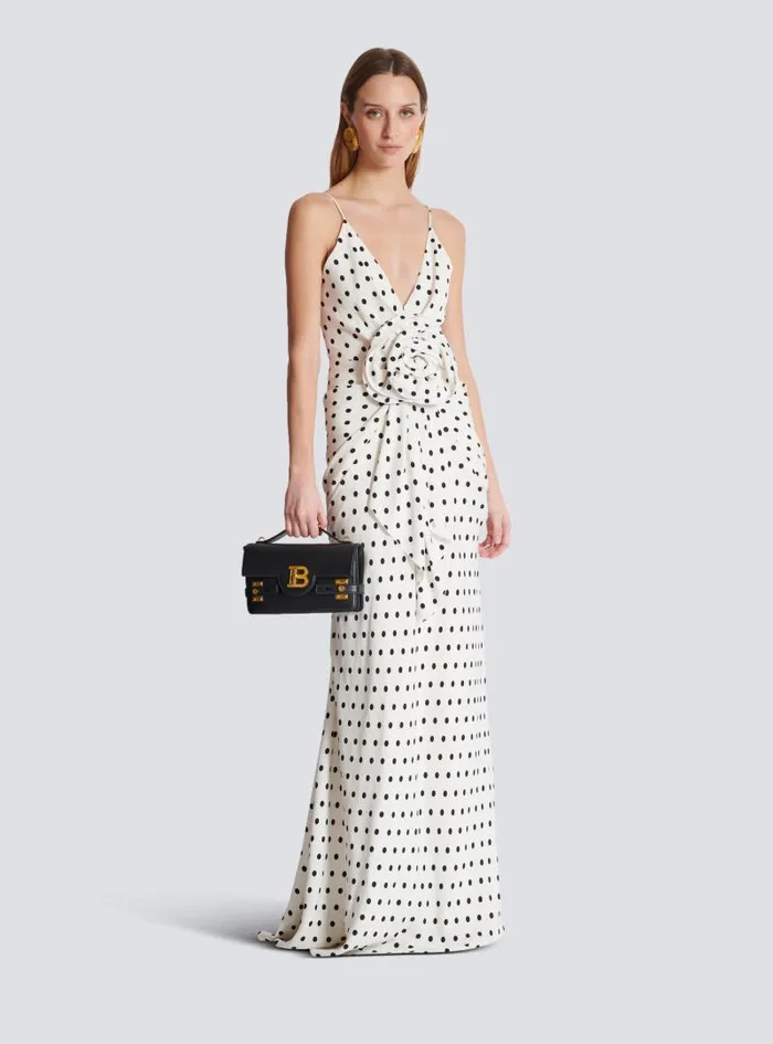Balmain Dresses Women Polka Dots Printed Maxi Dress White