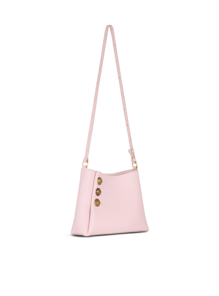 Balmain Emblme Bags Women Emblme Shoulder Bag In Grained Calfskin Pink