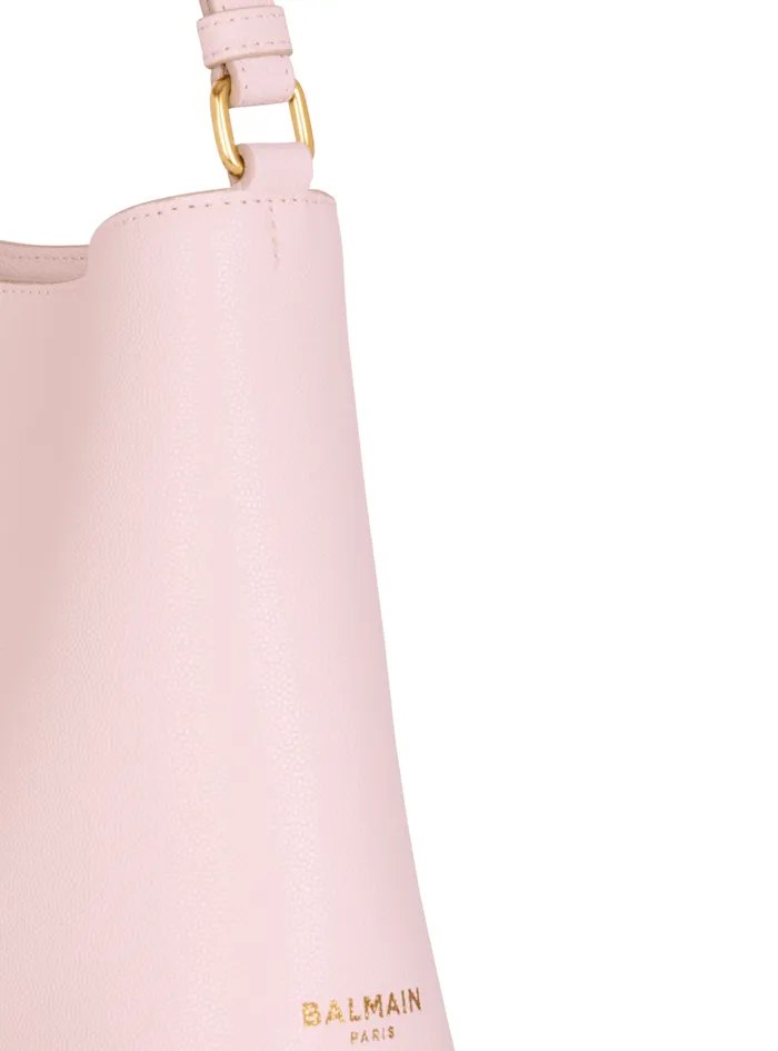 Balmain Emblme Bags Women Emblme Shoulder Bag In Grained Calfskin Pink