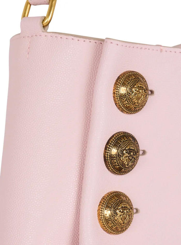 Balmain Emblme Bags Women Emblme Shoulder Bag In Grained Calfskin Pink