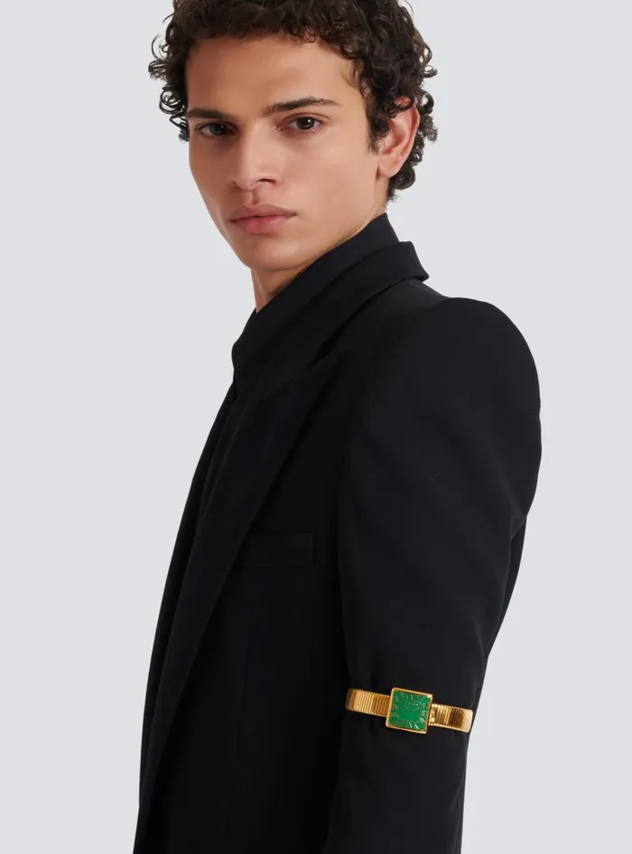 Balmain Fashion Jewelry Men Arm Cuff With Fake Watch Face Gold
