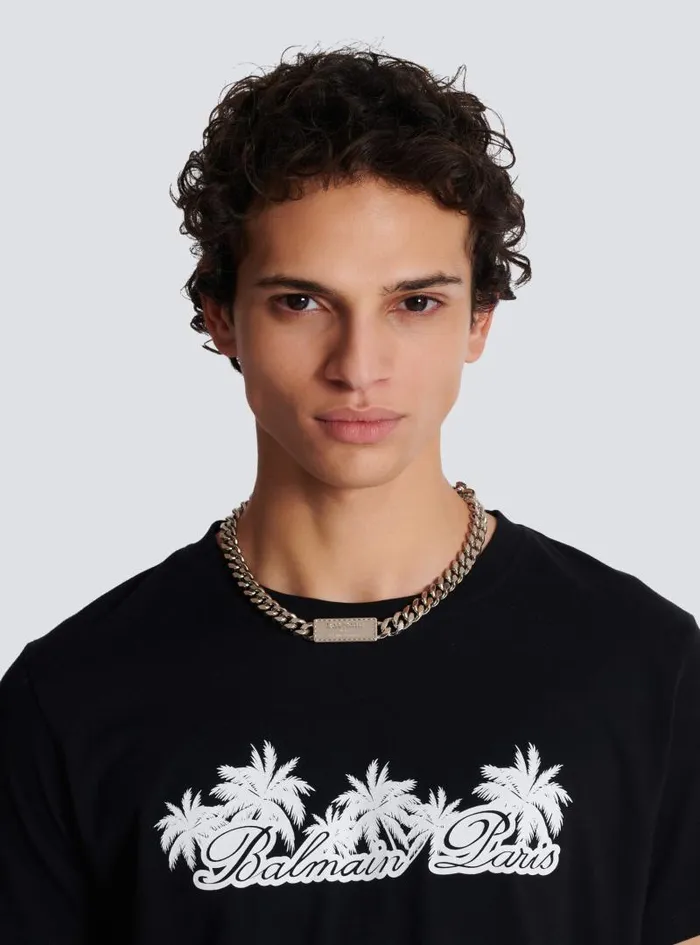 Balmain Fashion Jewelry Men Signature Tubular Brass Necklace Silver