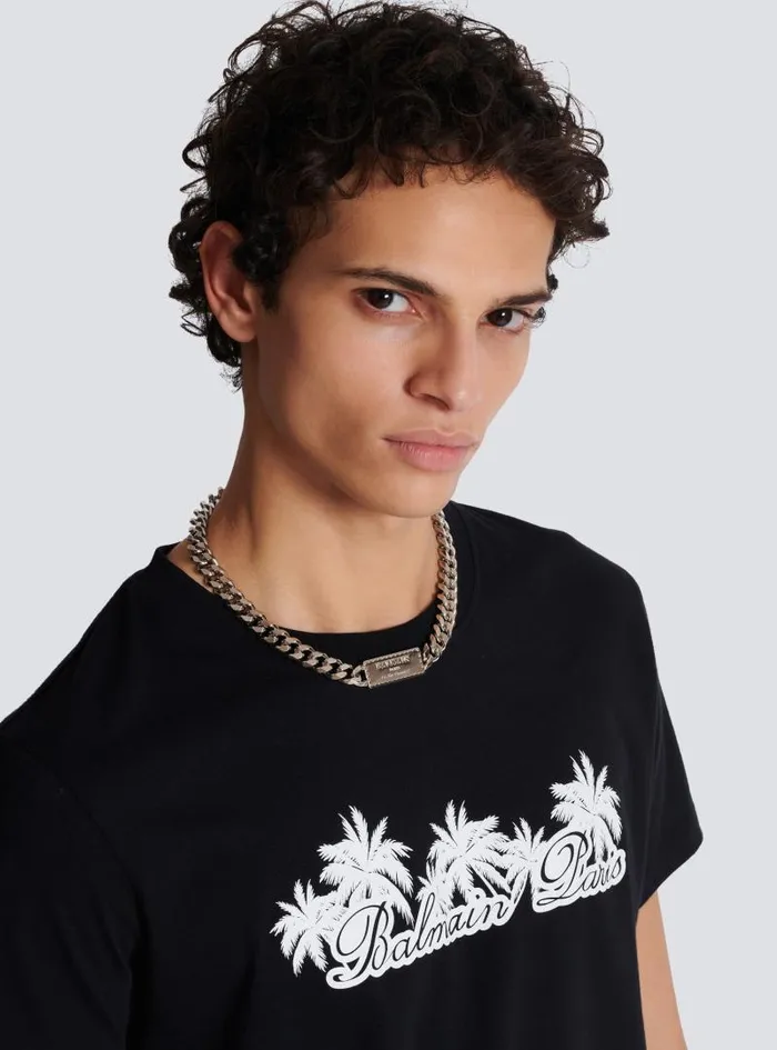 Balmain Fashion Jewelry Men Signature Tubular Brass Necklace Silver