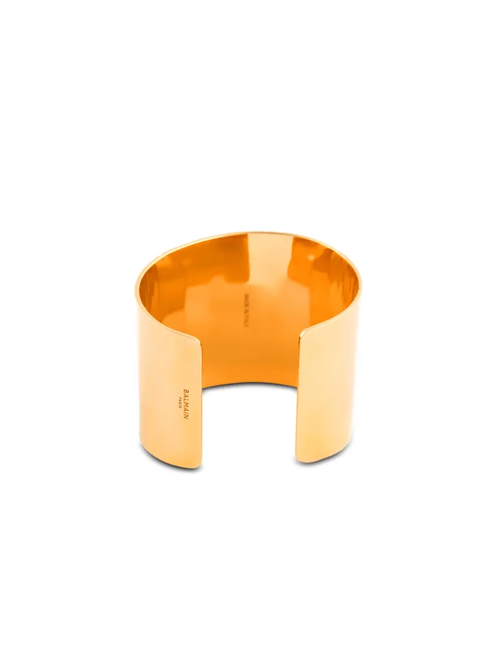 Balmain Fashion Jewelry Women Tubular Bracelet In Engraved Brass Gold